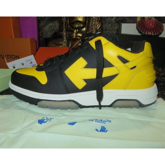 SOLD! Off White Virgil Abloh Out of office Sneakers Yellow Italian calf leather - Picture 12 of 16